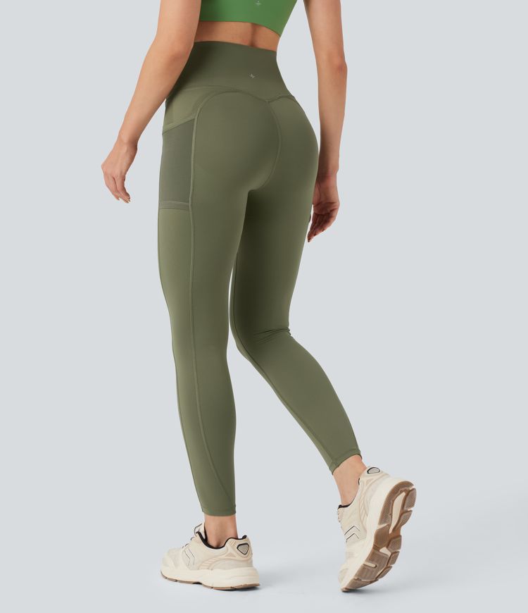 SpeedWave™ SoCinched High Waisted Tummy Control Butt Lifting Contrast Mesh Quick Dry Training Leggings with Pockets