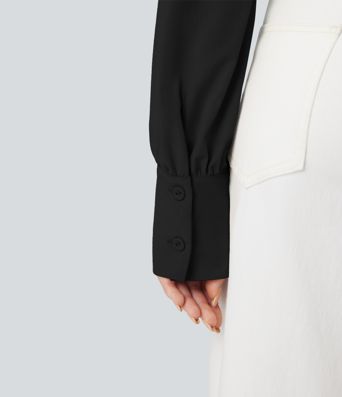 Breezeful™ V-Ausschnitt Überkreuz Langarm Schnelltrocknender Arbeits-Bodysuit