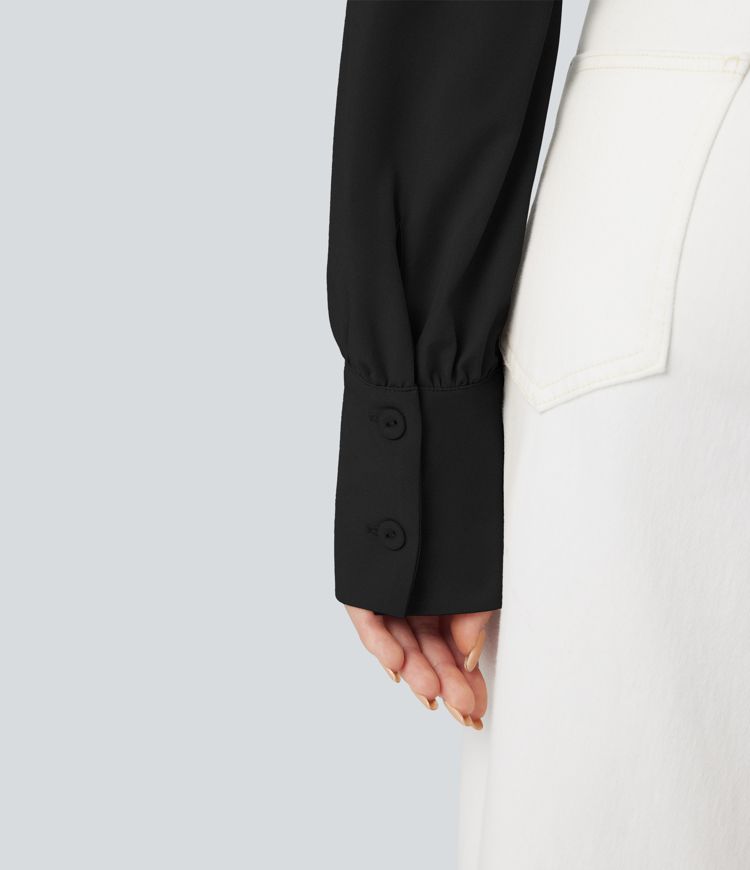 Breezeful™ V-Ausschnitt Überkreuz Langarm Schnelltrocknender Arbeits-Bodysuit