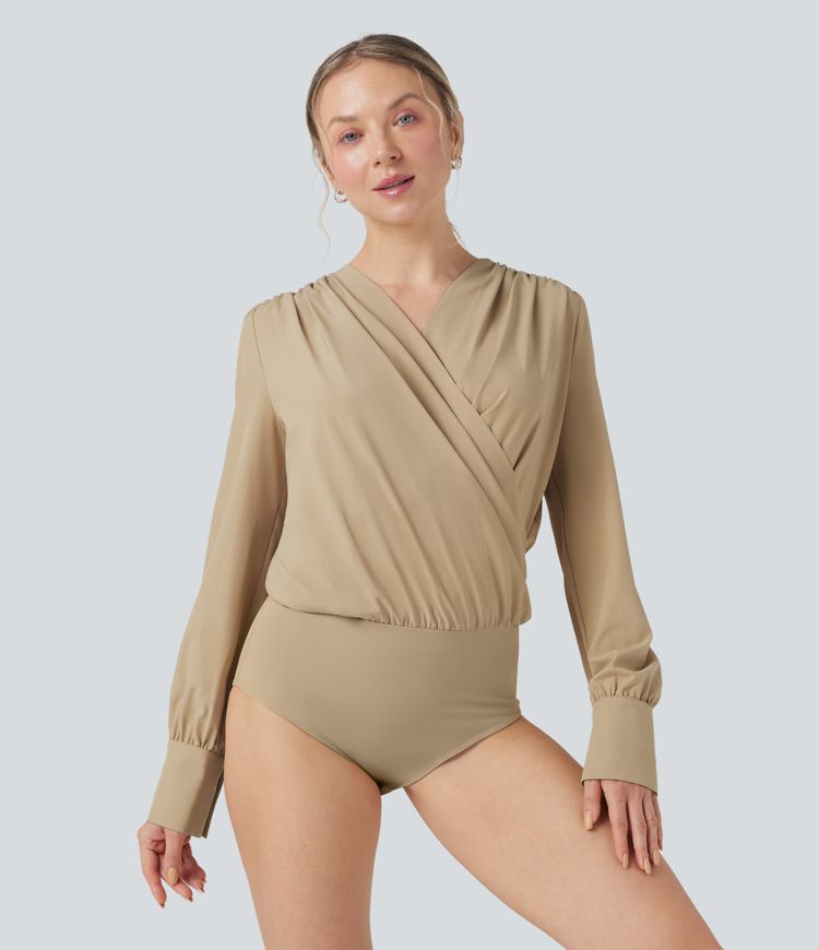 Body tailleur Breezeful™ col V croisé manches longues séchage rapide