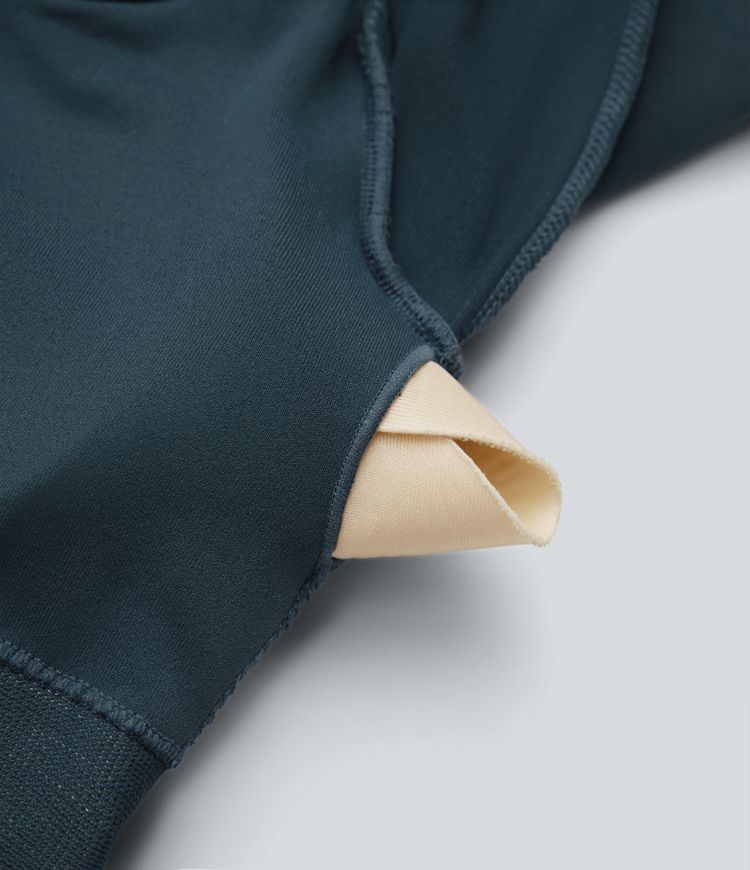 Robe de tennis active mini Seamless Flow 2-en-1 dos nu manches longues à trous pouces avec poches