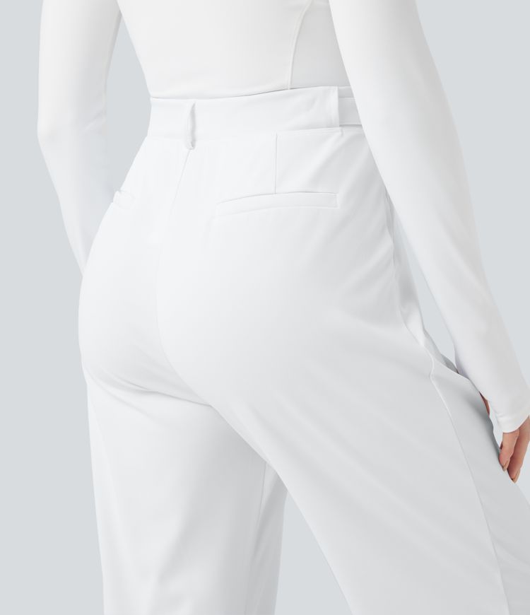 Pantalon de golf fuselé, taille haute, taille ajustable, séchage rapide, avec poches et poche tee, UPF40+
