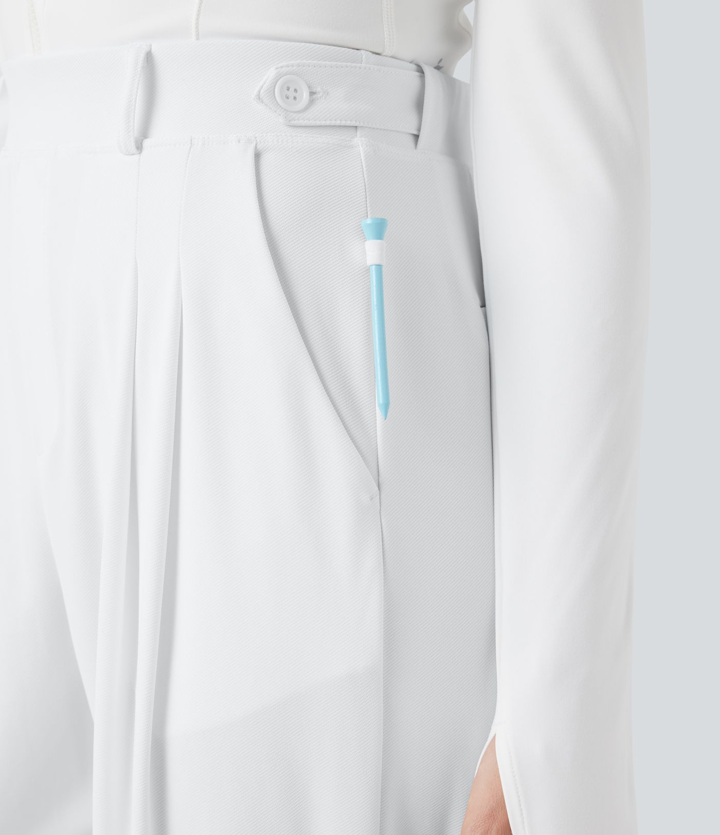 Pantalon de golf fuselé, taille haute, taille ajustable, séchage rapide, avec poches et poche tee, UPF40+