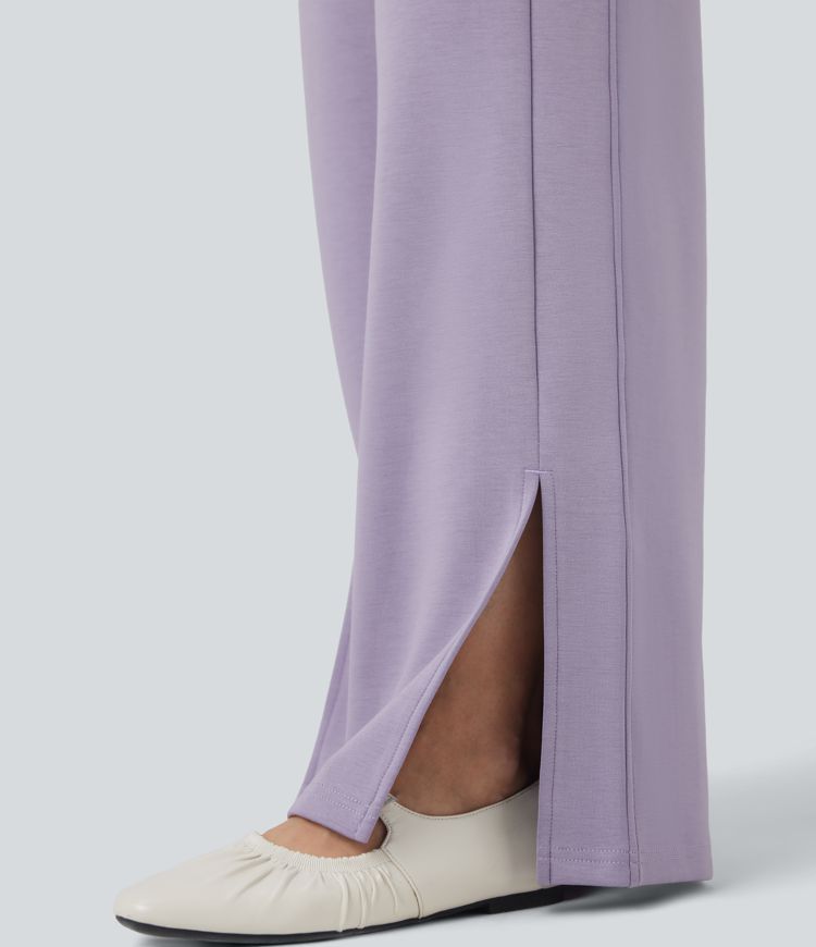 Pantalones Casuales de Cintura Alta con Cordón y Bolsillos