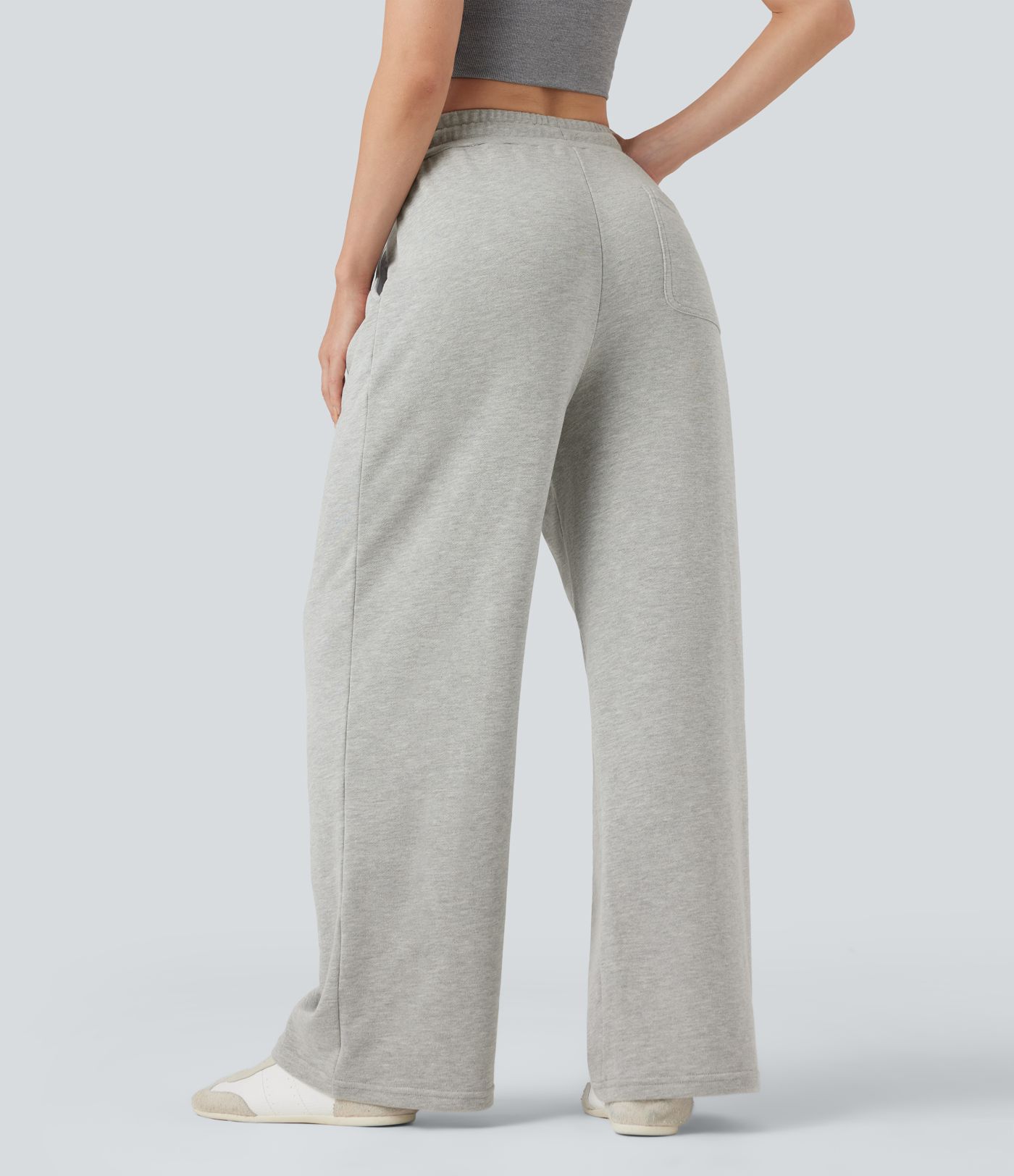 Mid Rise Drawstring Casual Cotton Pants with Pockets
