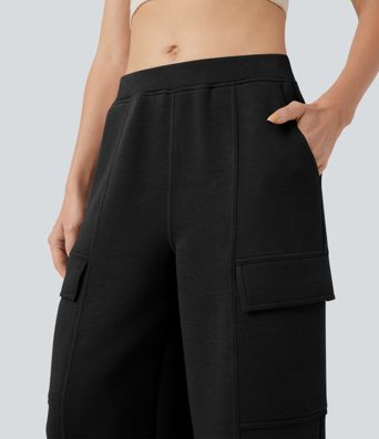 SpacerTek™ Mid Rise Casual Straight-leg Pants with Pockets