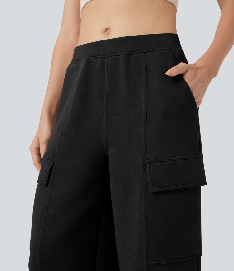 SpacerTek™ Mid Rise Casual Straight-leg Pants with Pockets