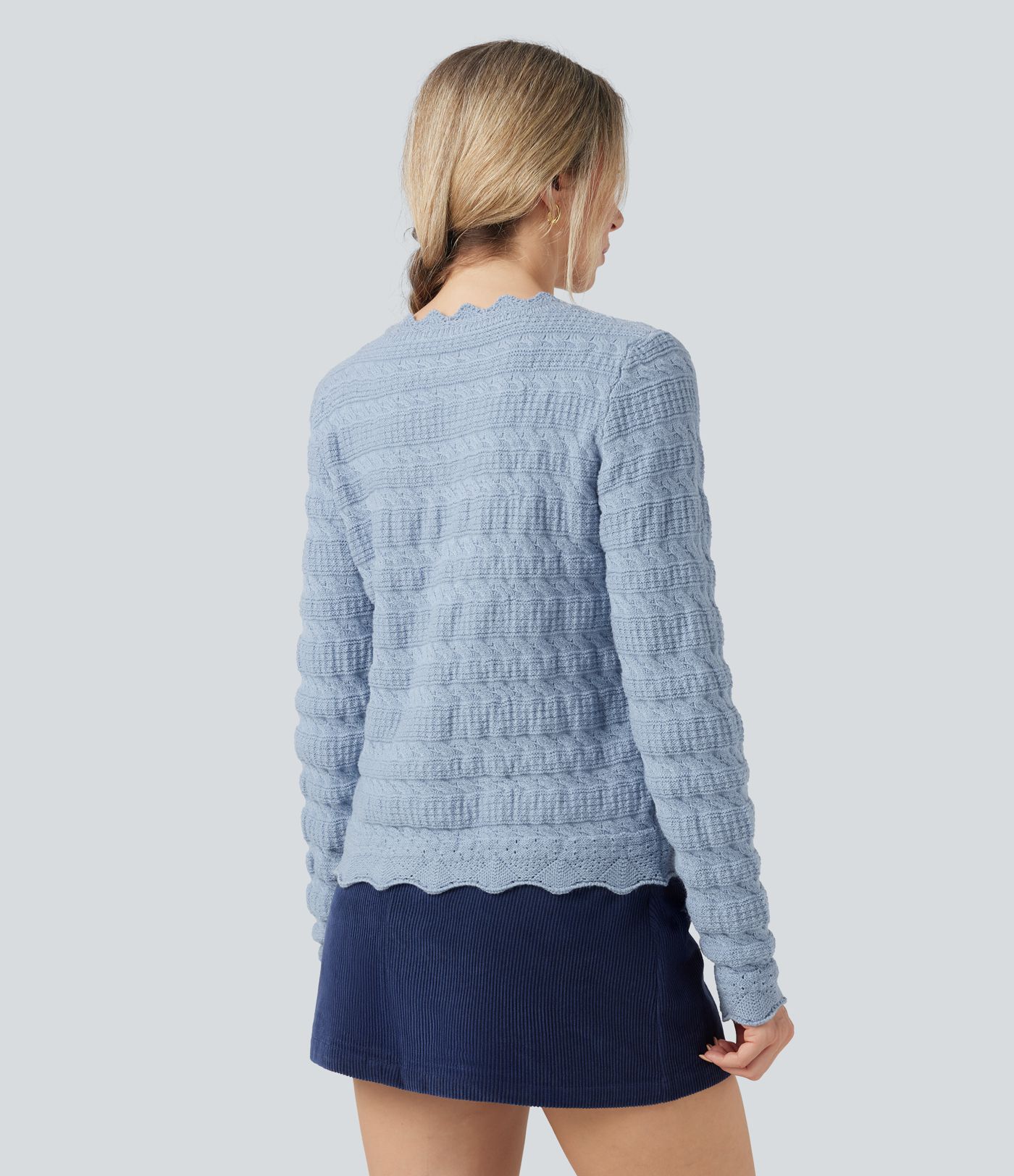 V Neck Long Sleeve Sweater Knit Casual Cardigan