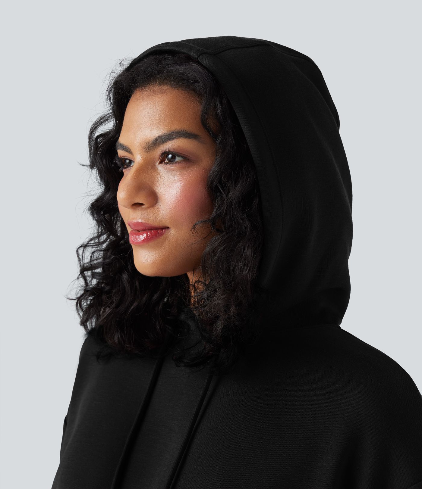 SpacerTek™ Long Sleeve Ruched Bodycon Mini Casual Hoodie Dress