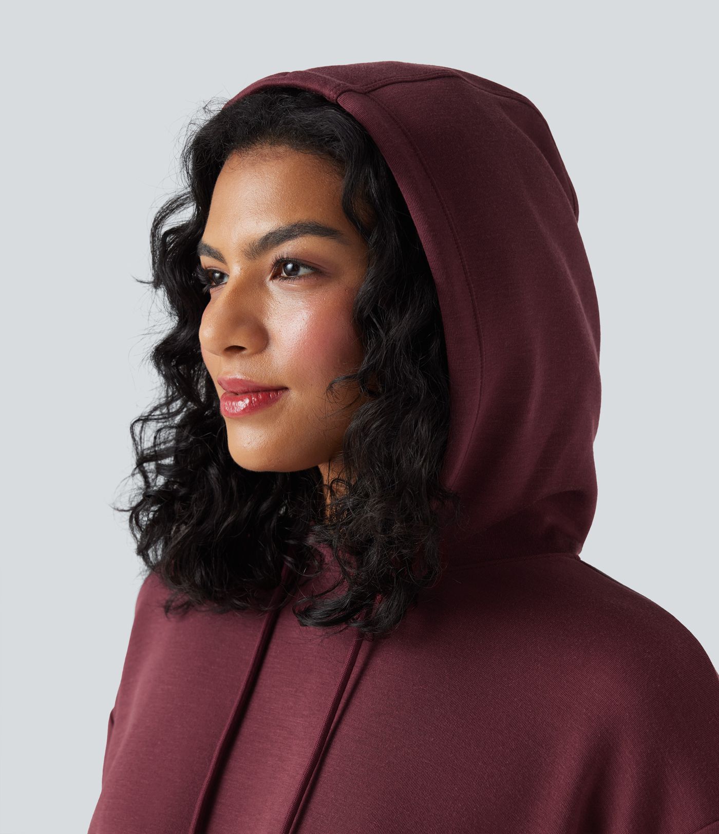 SpacerTek™ Long Sleeve Ruched Bodycon Mini Casual Hoodie Dress