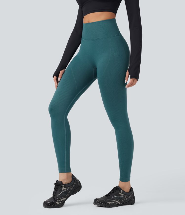 OneForm Seamless Flow High Waisted Tummy Control Butt Lifting Yoga 7/8 Leggings