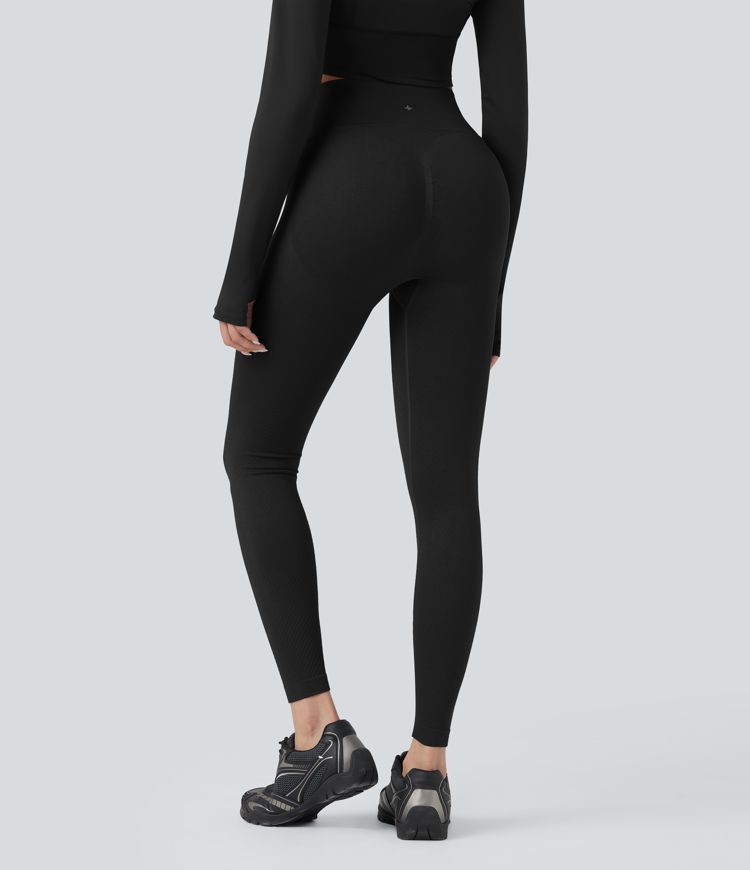 Seamless Flow High Waisted Tummy Control Butt Lifting Yoga 7/8 Leggings