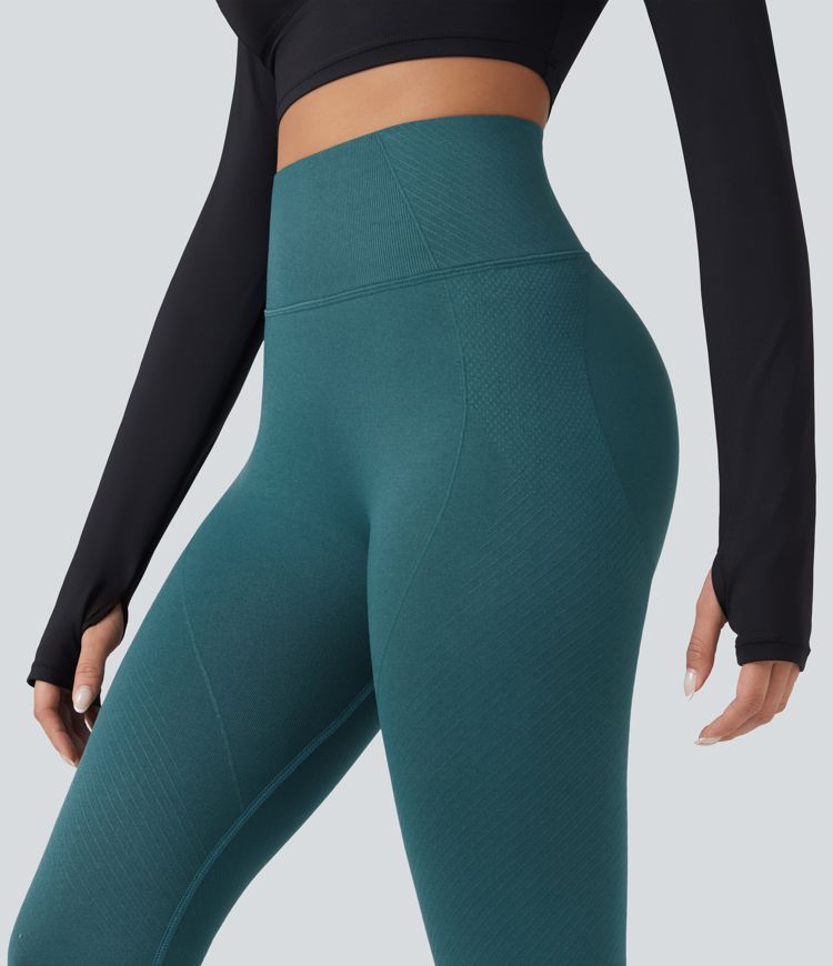 Seamless Flow High Waisted Tummy Control Butt Lifting Yoga 7/8 Leggings