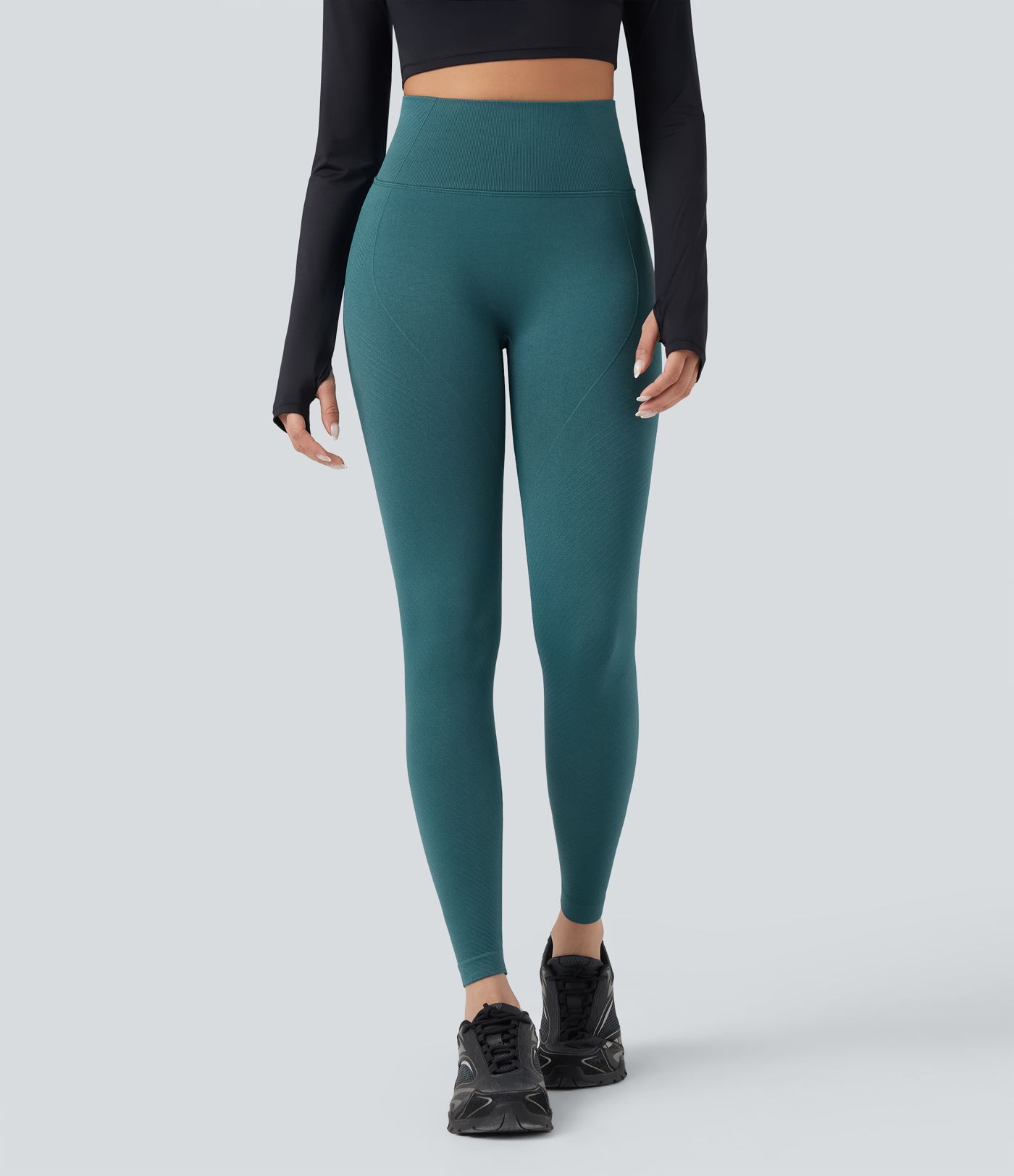 OneForm Seamless Flow High Waisted Tummy Control Butt Lifting Yoga 7/8 Leggings