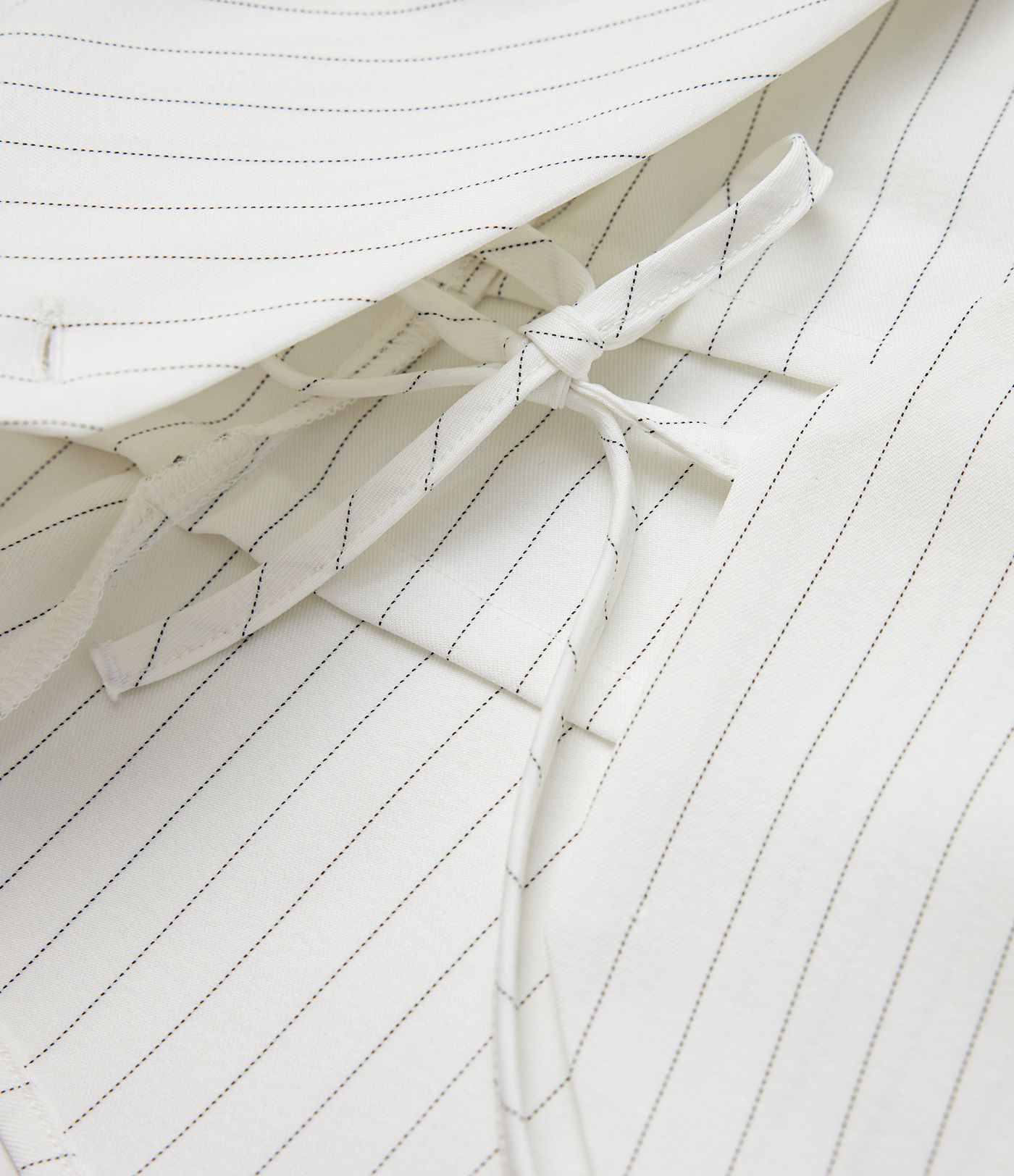 Long Sleeve Wrapped Lace Up Stripe Work Shirt