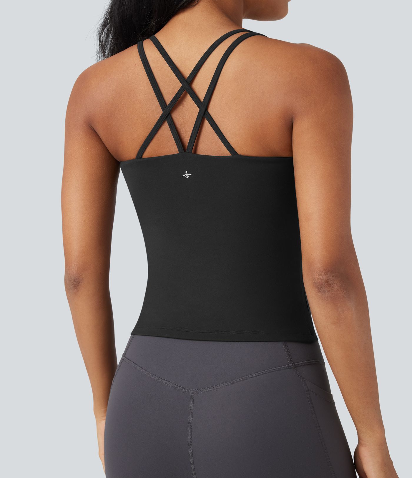 SoftlyZero™ Plush Double Straps Crisscross Back Yoga Tank Top-Longer Length