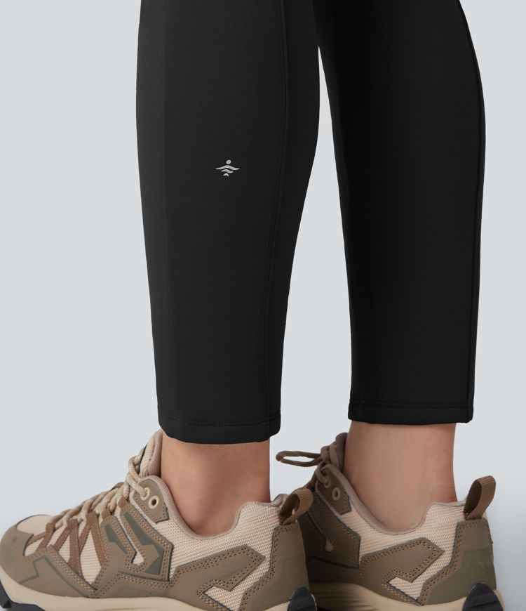 High Waisted Skinny Fleece Hiking Cargo Pants with Pockets