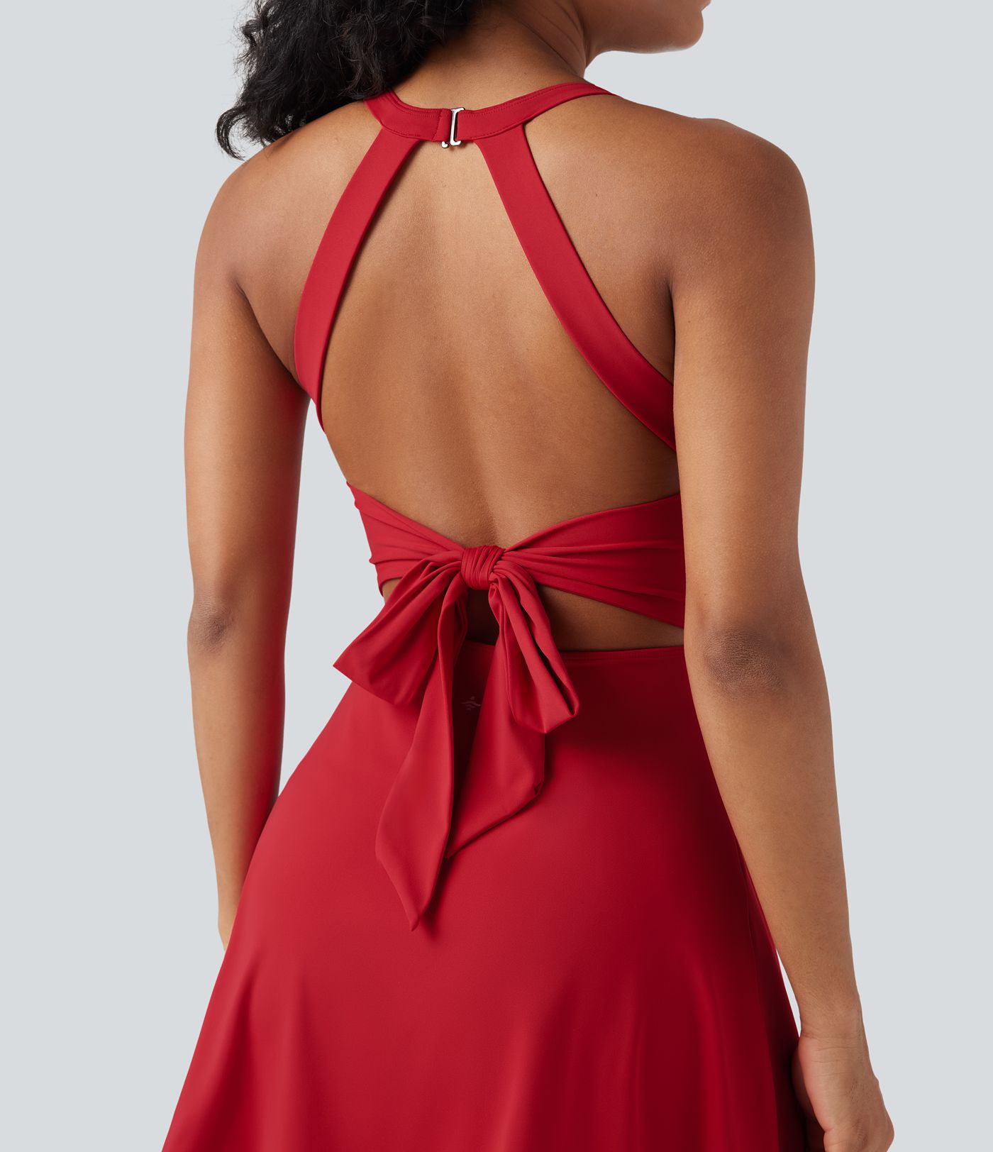 Robe de sport dos nu gainante galbante avec nœud au dos et poches - Easy Peasy SoftlyZero™