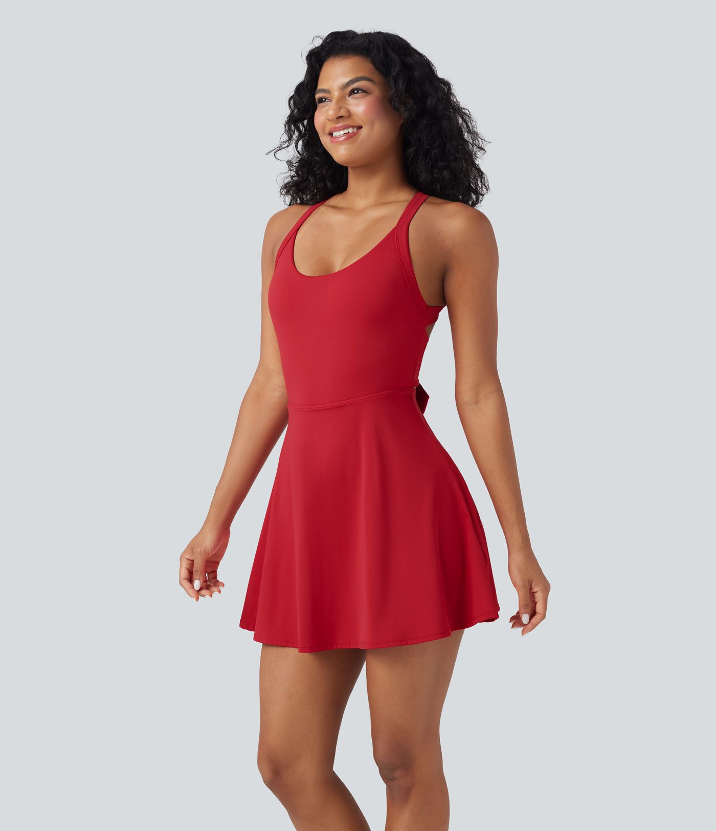 Robe de sport dos nu gainante galbante avec nœud au dos et poches - Easy Peasy SoftlyZero™