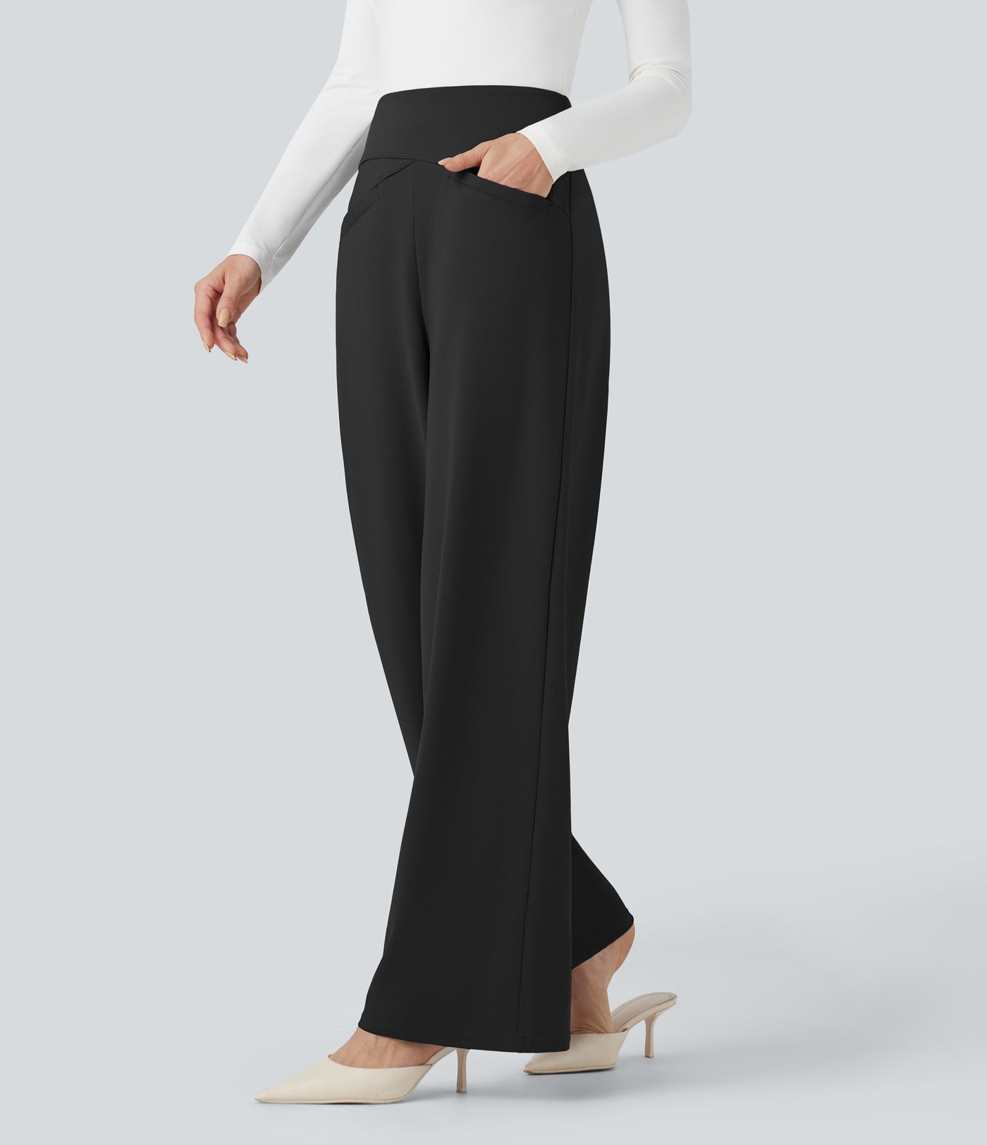 Halara Flex™ DayStretch High Waisted Straight Leg Work Pants with Pockets