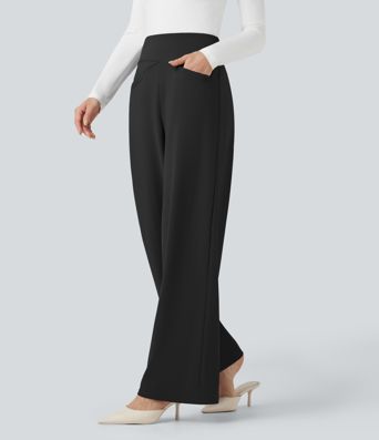 Halara Flex™ DayStretch High Waisted Straight Leg Work Pants with Pockets
