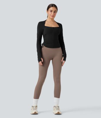 SoftlyZero™ Yoga Vest en Manches Longues avec Trou pour Pouce et Cordon de Serrage