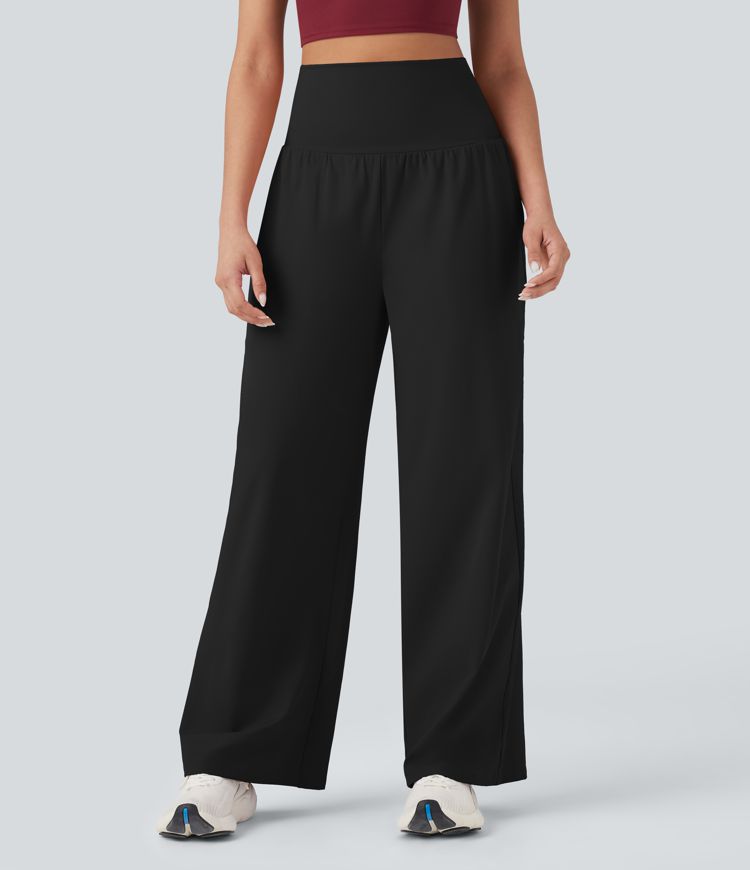 Softlyzero™ Airy Super High Waisted 2-in-1 Straight Leg Yoga Trousers with Pockets