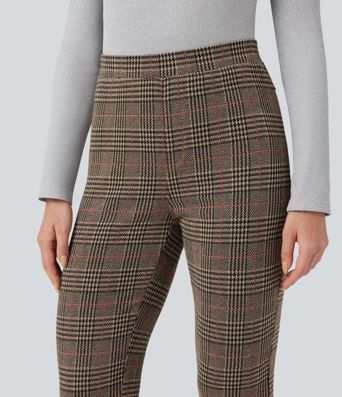 Halara Flex™ High Waisted Pocket Houndstooth Plaid Skinny Work Trousers