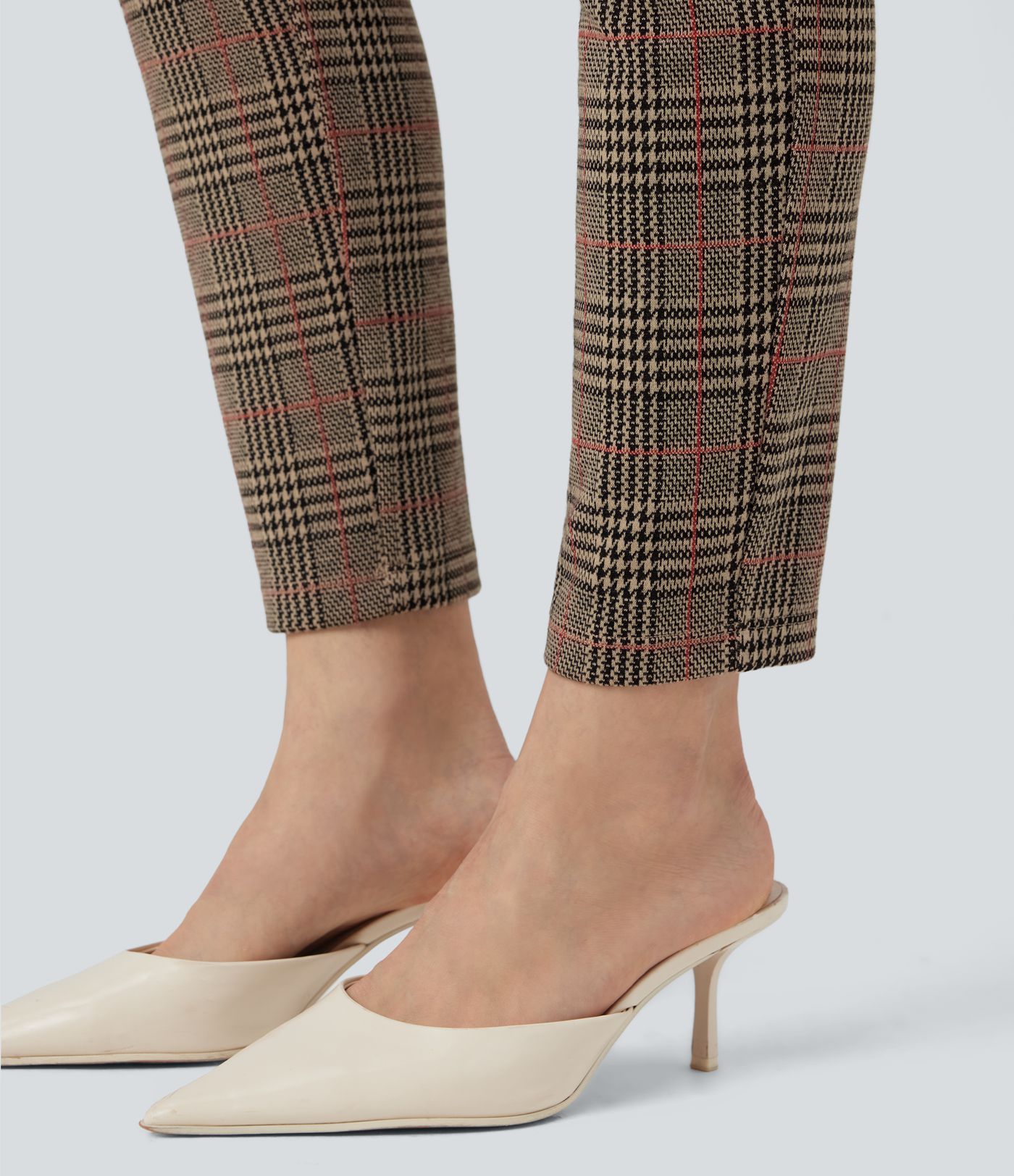 Halara Flex™ High Waisted Pocket Houndstooth Plaid Skinny Work Trousers