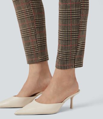 Halara Flex™ High Waisted Pocket Houndstooth Plaid Skinny Work Trousers