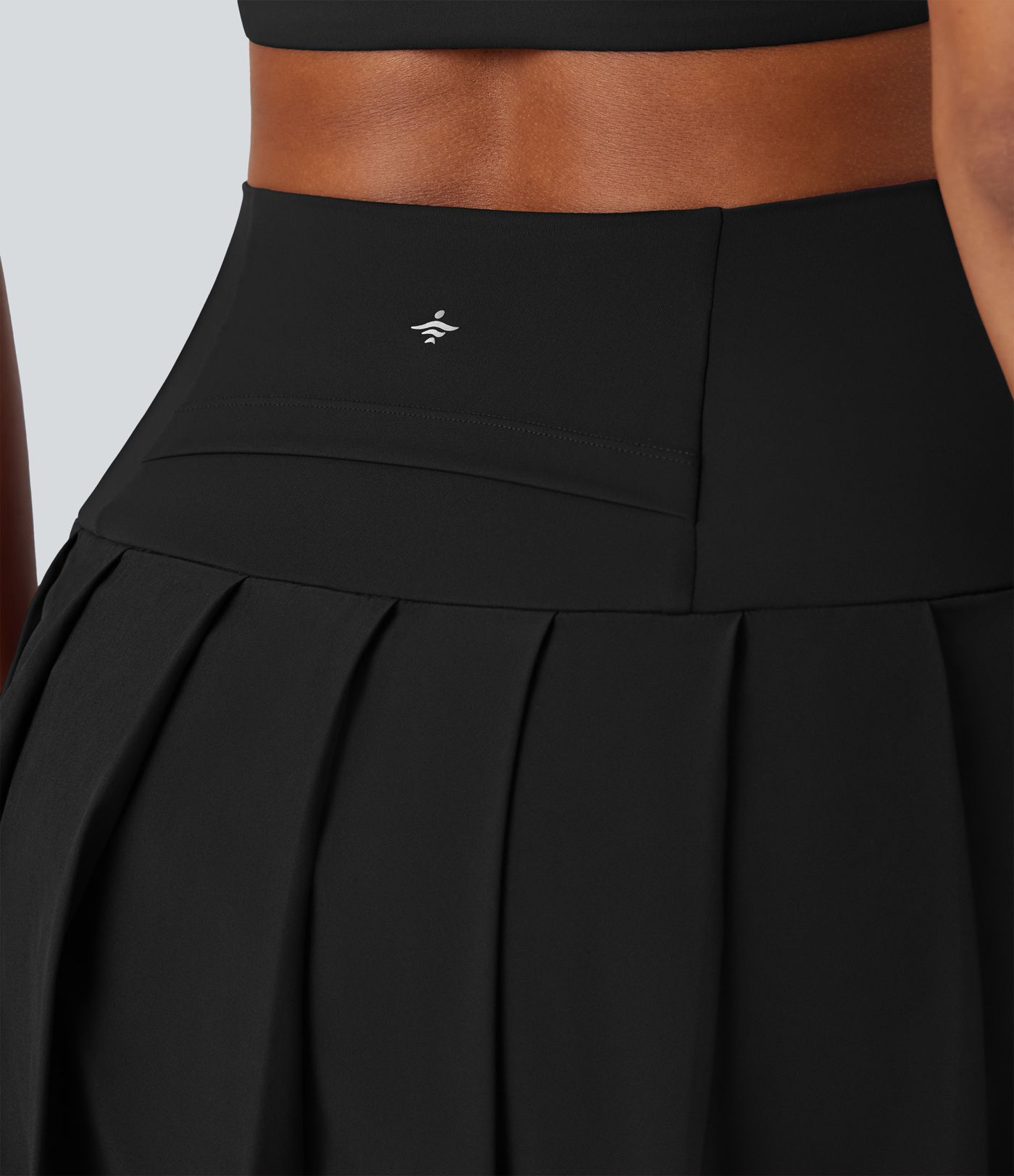 Breezeful™ High Waisted Pleated 2-in-1 Contrast Mesh Quick Dry Dance Stirrup Skirted Leggings with Pockets