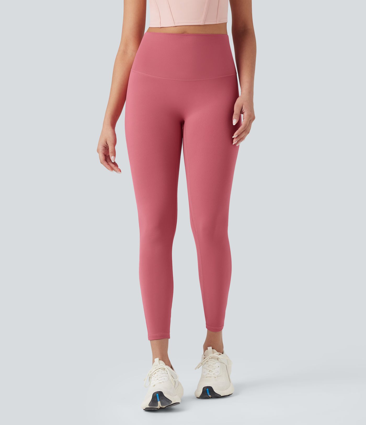 SoftlyZero™ High Waisted Tie Back Ruched 7/8 Yoga Leggings-UPF50+