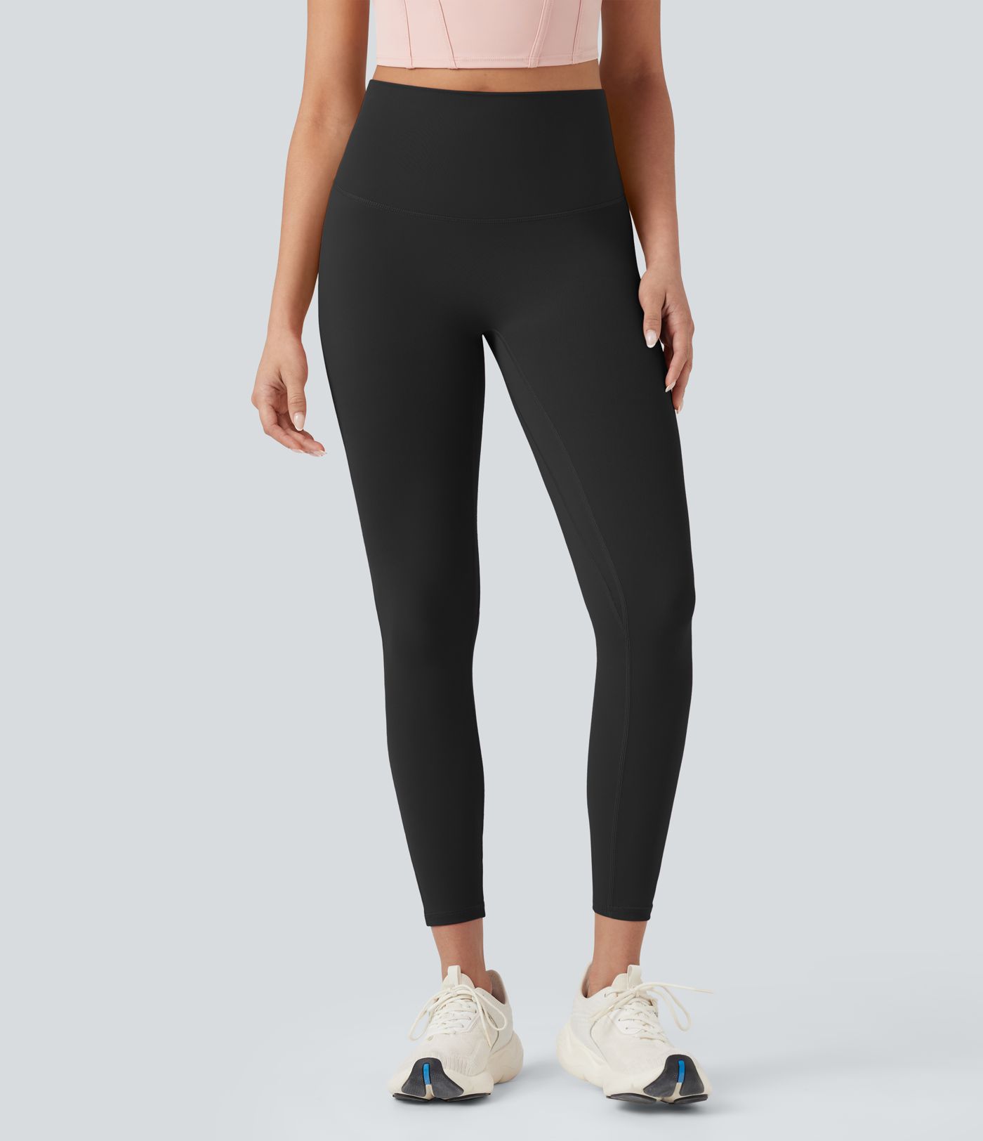 SoftlyZero™ High Waisted Tie Back Ruched 7/8 Yoga Leggings-UPF50+