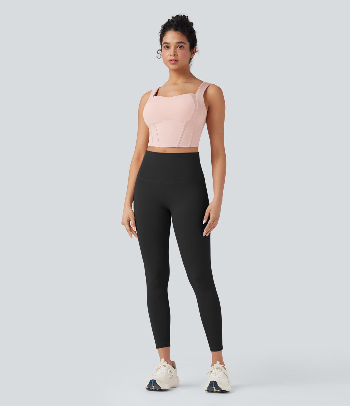 SoftlyZero™ High Waisted Tie Back Ruched 7/8 Yoga Leggings-UPF50+