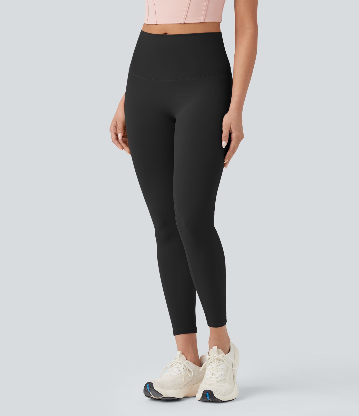 SoftlyZero™ High Waisted Tie Back Ruched 7/8 Yoga Leggings-UPF50+