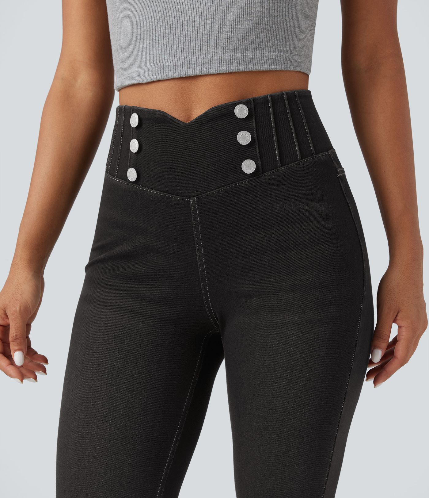 Halara Flex™ High Waisted Tummy Control Skinny Denim Casual Leggings with Pockets