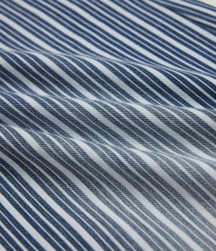 Salopette en denim décontractée droite à rayures Halara Flex™ avec cordon et poches