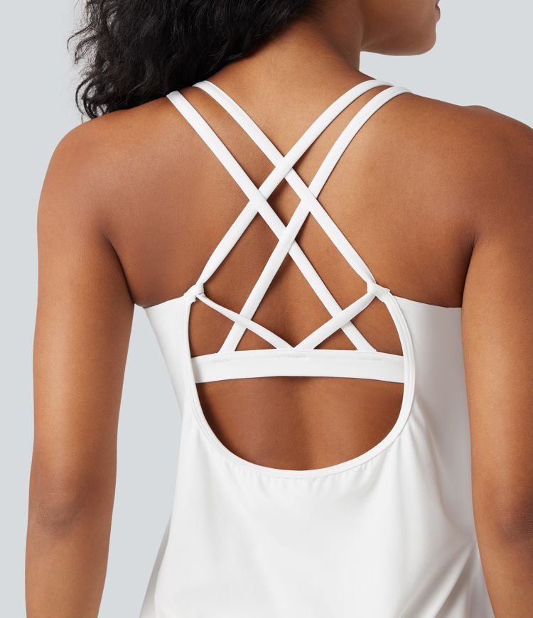 Halara UltraSculpt™ Round Neck Curved Hem Workout Tank Top