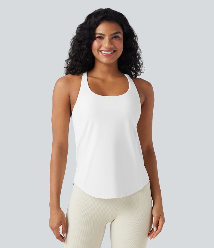 Halara UltraSculpt™ Round Neck Curved Hem Workout Tank Top