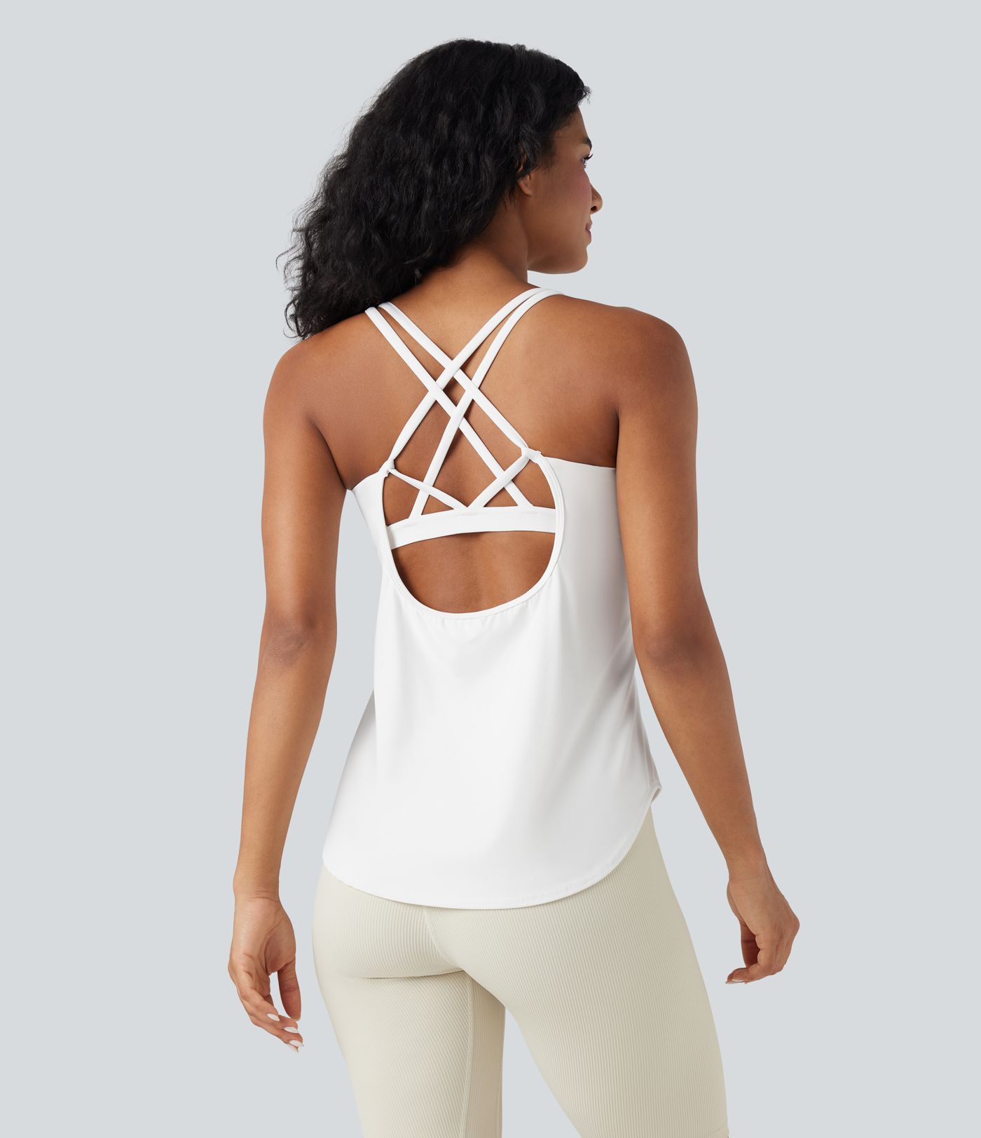 Halara UltraSculpt™ U-Ausschnitt Gerundetes Saum Lauf-Tanktop