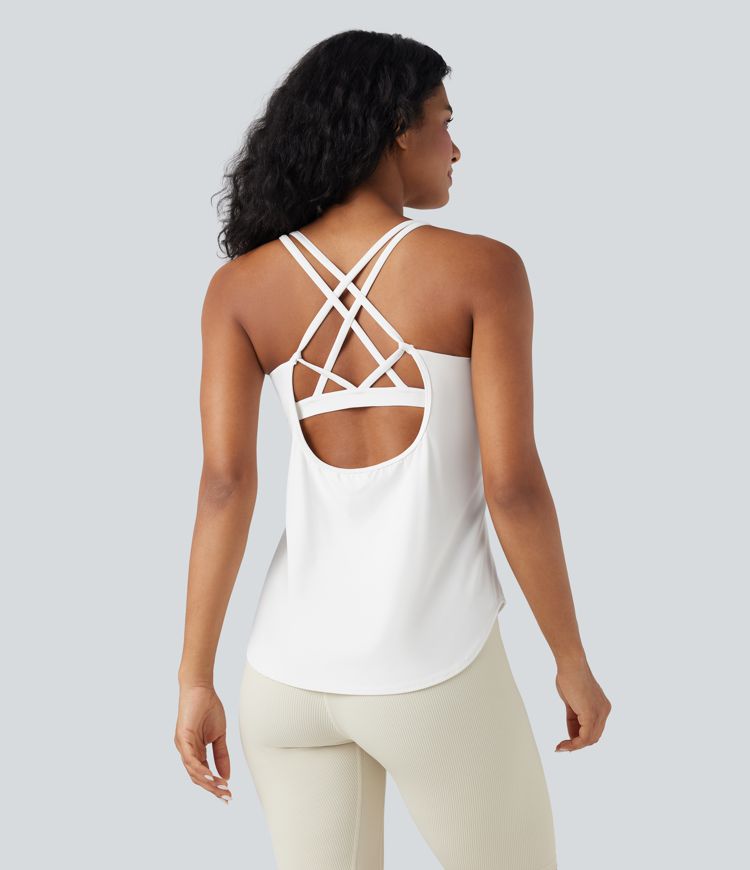 Halara UltraSculpt™ U Neck Curved Hem Running Tank Top