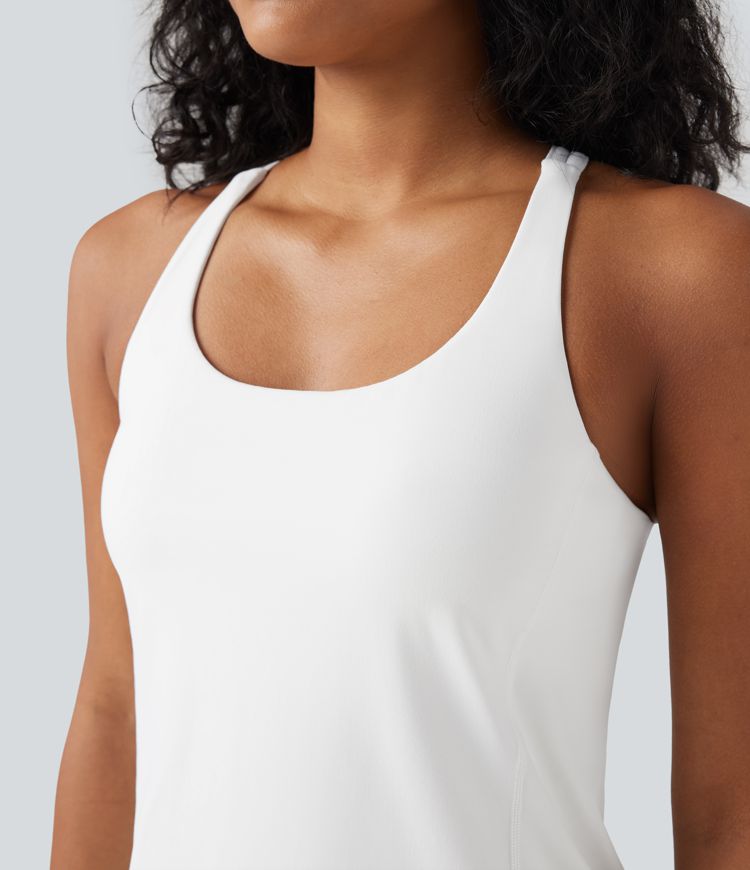 Halara UltraSculpt™ Round Neck Curved Hem Workout Tank Top