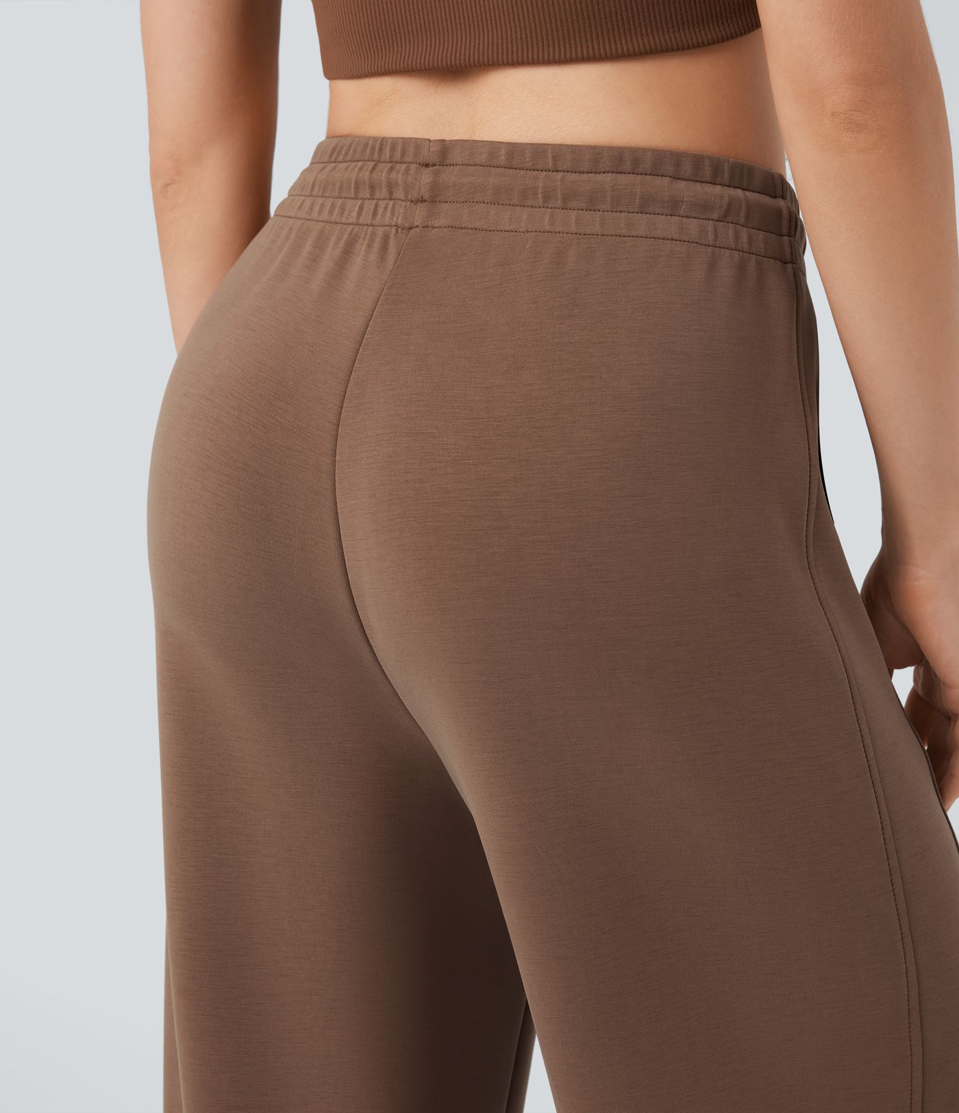 SpacerTek™ - Lässige Hose mit mittelhohem Bund, Seitentaschen, Kordelzug und geradem Bein