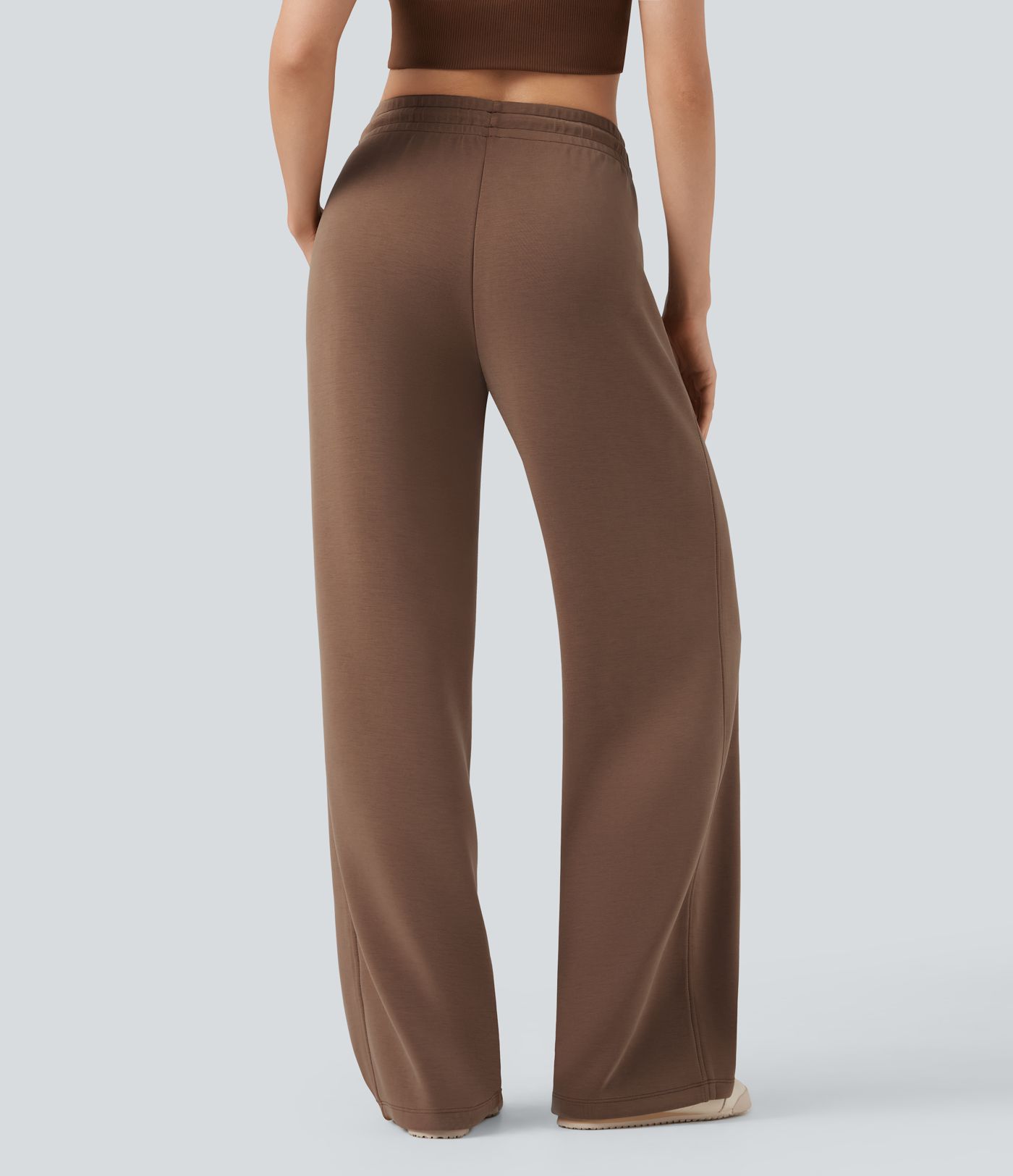 SpacerTek™ - Lässige Hose mit mittelhohem Bund, Seitentaschen, Kordelzug und geradem Bein