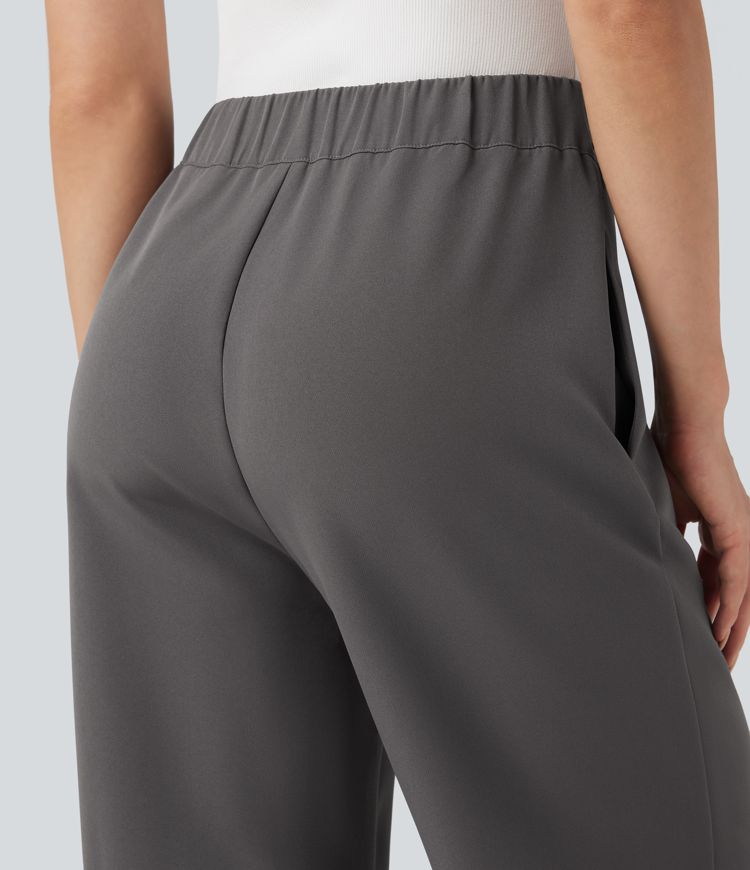 Pantalon de travail taille haute, coupe slim, avec poches