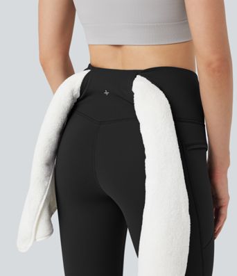 High Waisted Fleece 7/8 Hiking Leggings with Pockets