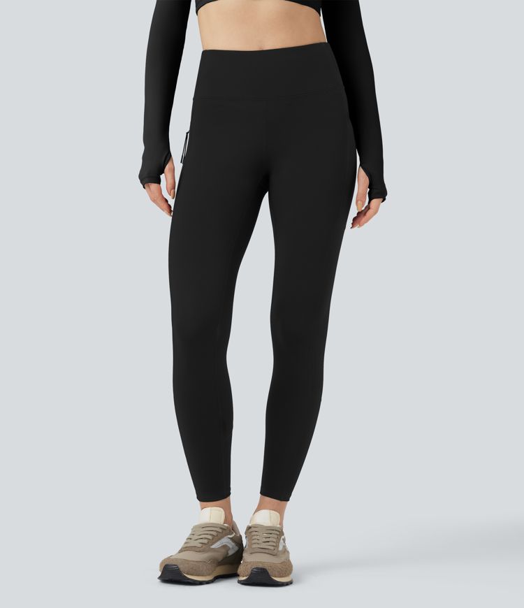 Wear-Resistant High Waisted 7/8 Hiking Leggings with Pockets