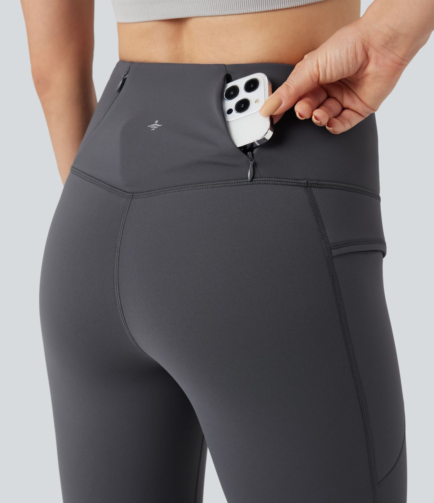 High Waisted Fleece 7/8 Hiking Leggings with Pockets