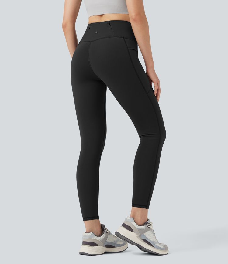 High Waisted Fleece 7/8 Hiking Leggings with Pockets