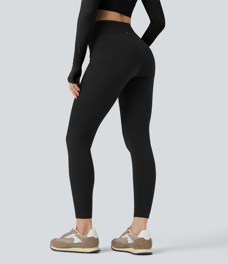 Wear-Resistant High Waisted 7/8 Hiking Leggings with Pockets